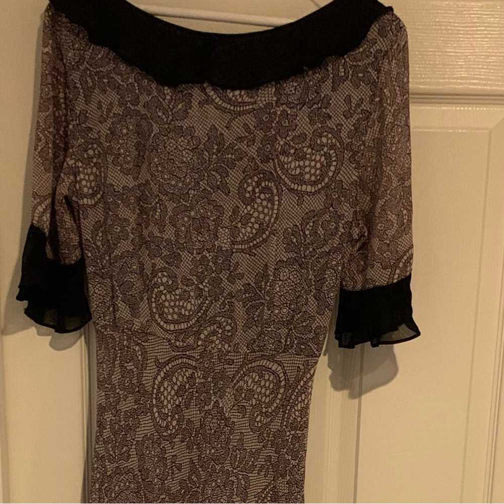 Temptations Elegant Black and Brown Paisley Maxi Dress - Picture 6 of 6